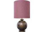 Casa Padrino Lampada Da Tavolo In Bronzo Antico Con Paralume Rosa Antico 50 X H. 93 Cm - Hotel Ristorante Arredamento