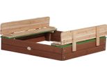 Axi Ella Xl Sabbiera In Legno Con Panche E Coperchio | Sabbiera / Sandbox Per Bambini In Marrone E Verde | 120 X 120 X 20 Cm