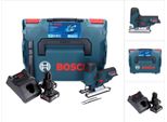 Bosch Gst 12V-70 Professional Seghetto Alternativo A Batteria In Valigetta L-Boxx + 2X Batterie Gba 12 V 6,0 Ah + Caricatore Gal 1230 Cv