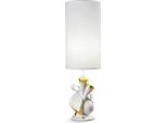 Casa Padrino Lampada Da Tavolo In Porcellana Nature Bianco / Oro H54 X 16 Cm - Illuminazione Lampada Da Tavolo