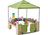 Step2 All Around Playtime Patio Casa Bambini | Casetta In Plastica Per Bambini Con Cucina E Accessori | Include Sabbia E Giochi D'acqua