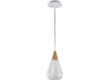 Casa Padrino Lampada A Sospensione Bianco / Colori Naturali Ø 13 X H. 26 Cm - Lampada A Sospensione