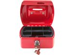 Idena Mini Cassetta Portavalori 125X95X60Mm, Rosso - Metallo, 6 Scomparti