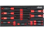 Vigor V5070 Set Di Ganci E Raschietti ∙393 Mm X 188 Mm X 35 Mm ∙ Numero Di Attrezzi: 9