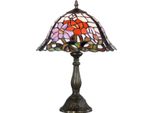 Casa Padrino Lampada Da Tavolo Tiffany Fiori Multicolore Ø 31 X H. 46 Cm - Lampada Da Tavolo Fatta A Mano