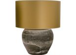 Casa Padrino Lampada Da Tavolo In Terracotta Grigio/Oro Ø 60 X H. 72 Cm - Mobili
