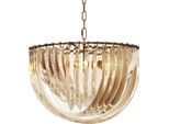 Casa Padrino Lampadario Color Champagne / Ottone Antico Ø 50 X H. 33 Cm - Collezione Luxury