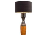 Casa Padrino Lampada Da Tavolo In Ceramica Argento/Arancio Ø 60 X H. 113 Cm - Lampada Da Tavolo Fatta A Mano Con Paralume Nero