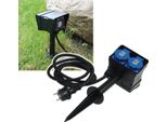 Presa Di Corrente Da Giardino Chilitec Con Puntale A Terra, 2 Vie IP44, Cavo Da 10 M, Timer
