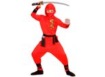 Costume Da Drago Ninja Rosso - Set Di Travestimenti Ninja Da Combattente Samurai Rosso Xl - 164Cm