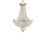 Lampada A Sospensione, Metallo, Oro, Cristalli, D 40 Cm