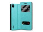 Cadorabo Custodia Protettiva Per Huawei Ascend P7 In Turchese Custodia Per Telefono Cellulare Custodia A Libro Cover Case
