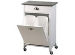 Kesper Carrello Da Cucina Con Cestino, 50 X 79 X 37 Cm, Bianco Kesper 25527