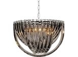 Casa Padrino Lampadario Nero Ø 50 X H. 33 Cm - Collezione Luxury
