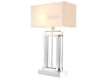 Casa Padrino Lampada Da Tavolo Argento / Bianco 38 X H. 67,5 Cm - Arredo Alberghiero & Ristoranti
