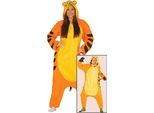 Animale Kigurumi Tigre Cappuccio Tuta Carnevale Costume Intero Modello Animale Con Cappuccio Divertimento Sciolto, Taglia: 38 - 40 (M) Colore: Arancione
