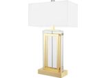 Casa Padrino Lampada Da Tavolo Oro/Bianco 38 X H. 67,5 Cm - Arredo Alberghiero & Ristoranti