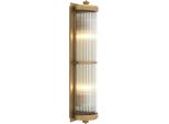 Casa Padrino Lampada Da Parete Per Soggiorno In Ottone 13 X 11 X H. 52 Cm - Arredamento Alberghiero