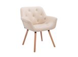 Clp Sedia Visitatore Cassidy In Pelle Finta Con Braccioli, Crema Naturale
