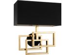 Lampada Da Parete Di Design Casa Padrino In Oro Con Paralume Nero 35 X 18 X H. 38 Cm - Lampada Da Parete