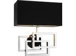Lampada Da Parete Di Design Casa Padrino In Argento Con Paralume Nero 35 X 18 X H. 38 Cm - Lampada Da Parete