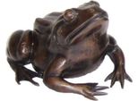 Casa Padrino Rana Decorativa In Bronzo 24 X 30 X H. 16 Cm - Figura In Bronzo