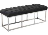 Panca Clp In Tessuto Amun Con Struttura In Acciaio Inox, Grigio Scuro 120 Cm