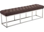 Panca Clp Amun In Tessuto Con Struttura In Acciaio Inox, Marrone 150 Cm