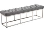 Panca Clp In Tessuto Amun Con Struttura In Acciaio Inox, Grigio 150 Cm