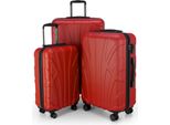 Suitline - Set Di 3 Valigie A Rotelle Valigia Rigida 4 Ruote Bagaglio A Mano Trolley E Valigia Da Stiva Valigia Da Viaggio Espandibile Set Di Valigie Da Viaggio Valigia Rigida Abs, Tsa, Rosso