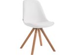 Clp Laval Sedia Visitatore Quadrata Con Cuscino Di Seduta E Gambe Quadrate In Legno, Crema Naturale
