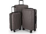 Suitline - Set Di 3 Valigie A Rotelle Valigia Rigida 4 Ruote Bagaglio A Mano Trolley E Valigia Da Stiva Valigia Da Viaggio Espandibile Set Di Valigie Da Viaggio Valigie Rigide Abs, Tsa, Titanio