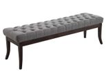 Clp Panca Ramses In Tessuto Anticato Scuro Con Rivestimento Di Alta Qualità, Grigio 150 Cm