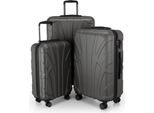 Suitline - Set Di 3 Valigie A Rotelle Valigia Rigida 4 Ruote Bagaglio A Mano Trolley E Valigia Da Stiva Valigia Da Viaggio Espandibile Set Di Valigie Da Viaggio Valigia Rigida Abs, Tsa, Grafite