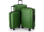 Suitline - Set Di 3 Valigie A Rotelle Valigia Rigida 4 Ruote Carrello Per Bagagli A Mano E Valigia Da Stiva Valigia Espandibile Set Di Valigie Da Viaggio Valigia Rigida Abs, Tsa, Verde
