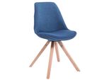 Clp Sedia Visitatore Toulouse Quadrata In Tessuto Con Cuscino Di Seduta E Gambe Angolari In Legno, Blu Naturale