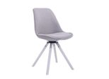 Sedia Visitatore Girevole Troyes Rotonda In Tessuto Bianco