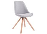 Clp Sedia Visitatore Toulouse Quadrata In Tessuto Con Cuscino Di Seduta E Gambe Angolari In Legno, Grigio Naturale