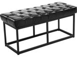 Panca Clp Amun In Pelle Finta Con Struttura In Metallo Nero, Nero 100 Cm