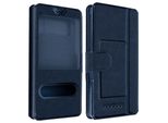 Avizar, Custodia Slim Folio Taglia Xl Con 2 Finestre E Funzione Di Supporto, Blu Scuro