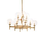 Casa Padrino Lampadario In Ottone Antico 80 X 80 X H. 60 Cm - Arredo Alberghiero & Ristoranti