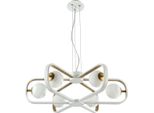 Casa Padrino Lampada A Sospensione Bianco/Oro Ø 65 X H. 20 Cm - Collezione Luxury