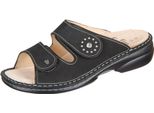 Finn Comfort Beverly-Soft, Nero, Scarpe Da Donna, Scarpa Slip-On, Pelle, NUOVO- Scarpa Slip-On Da Donna / Separatore Di Punta, Nero, Pelle (Nabuk)