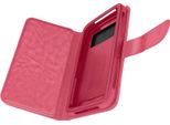 Custodia Universale Per Smartphone Con Flip Cover E Slot Per Carte Di Credito Taglia Xl - Rosso Fucsia