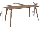Tavolo Da Pranzo Repa 160 X 80 X 76 Cm Sheesham Rustico