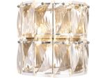 Casa Padrino Lampada Da Parete In Cristallo Argento 31 X 18 X H. 31 Cm - Hotel & Restaurant Wall Lamp