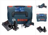 Bosch Gsa 12V-14 Professional Sega Universale A Batteria In Valigetta L-Boxx + 2X Batterie Gba 12 V 6,0 Ah + Caricabatterie Rapido Gal 1230 Cv
