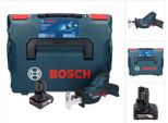 Bosch Gsa 12V-14 Professional Sega Universale A Batteria In Valigetta L-Boxx + 1X Batteria Gba 12 V 6,0 Ah - Senza Caricabatterie