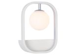 Casa Padrino Lampada Da Parete Bianco / Argento 17,8 X 11 X H. 25 Cm - Lampada Da Parete Per Soggiorno
