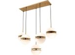 Casa Padrino Lampada A Sospensione In Ottone Antico / Bianco 130 X 50 X H. 190 Cm - Lampada A Sospensione